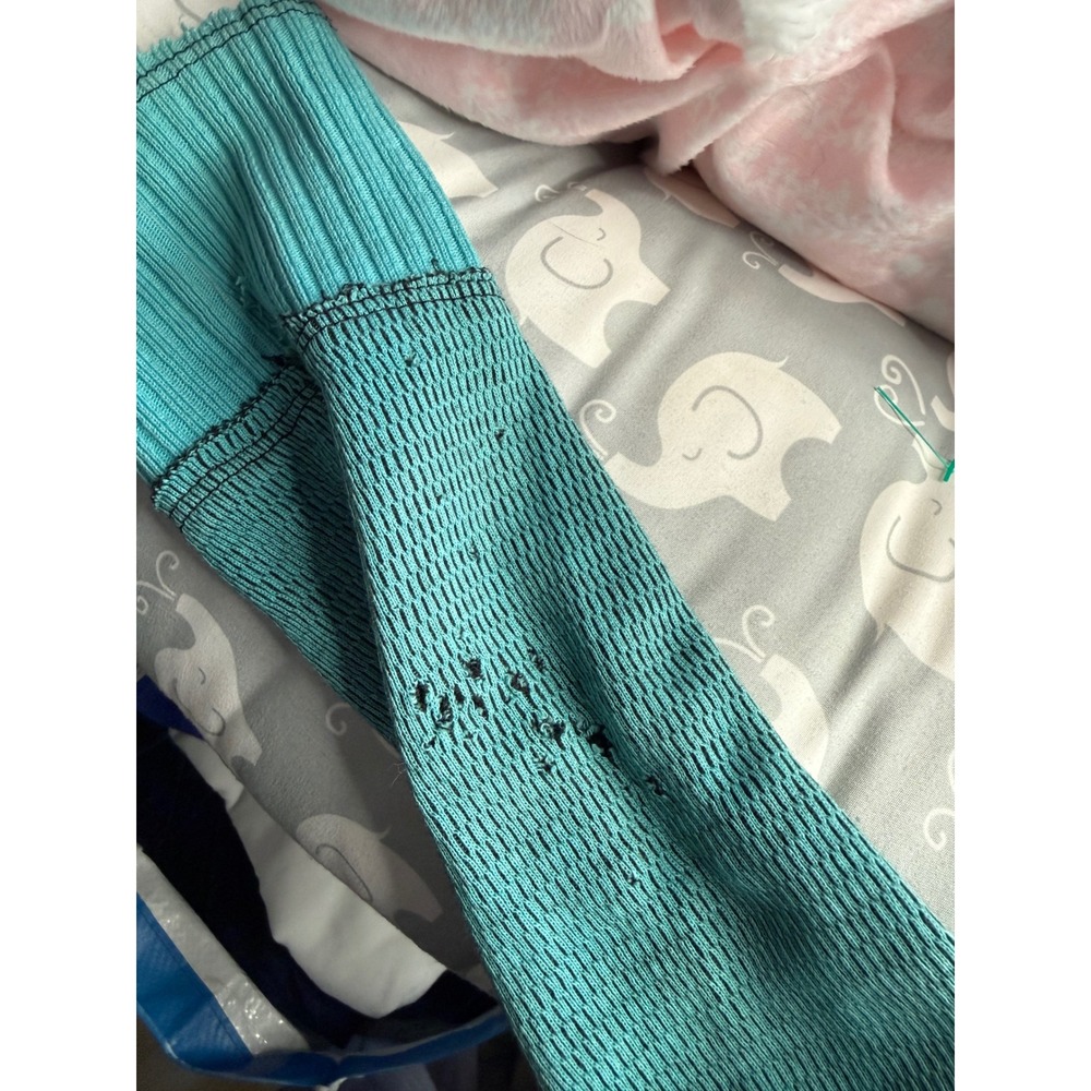 Sinful by Affliction Y2K Thermal Reversible Glitter Heart Turquoise & black top - Picture 7 of 16